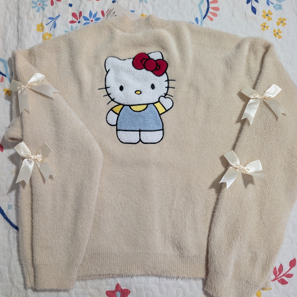Hello Kitty Beige Cardigan with Graphic